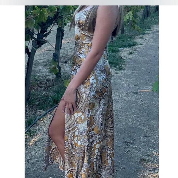 Forever 21 Dresses & Skirts - Forever 21 Paisley Maxi Dress in Mustard and Cream